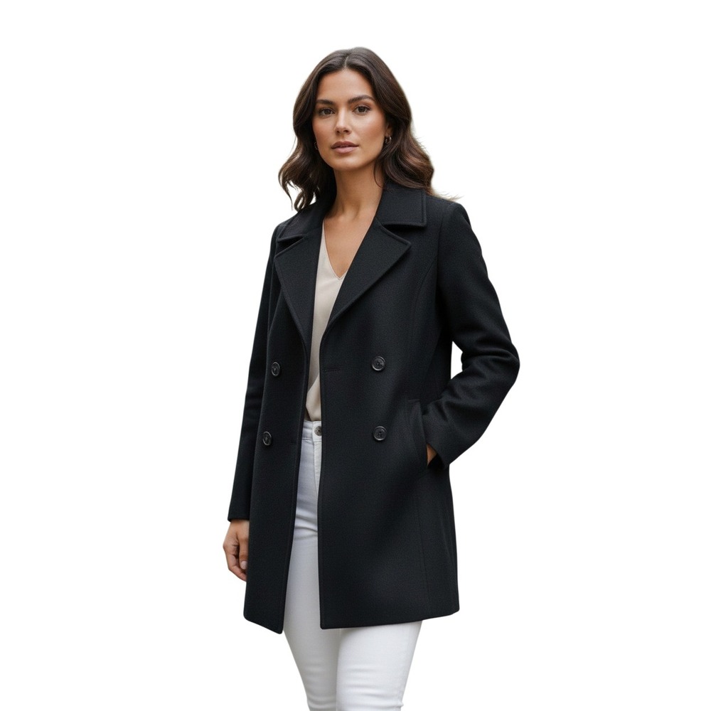 Express Double‎ Breasted Wool Blend Peacoat Charcoal Winter Coat 6